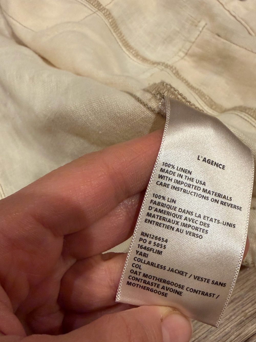 L'AGENCE Yari Collarless Lightweight 100% Linen Open-Front Jacket Size S - Picture 11 of 13
